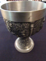 Vintage Pewter Goblet Weinlese SKS Artina Pewter Wine Harvest Scenes Hard to Find RARE 8 oz Footed Goblet Romer Wine Chalice Octoberfest