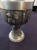 Vintage Pewter Goblet Weinlese SKS Artina Pewter Wine Harvest Scenes Hard to Find RARE 8 oz Footed Goblet Romer Wine Chalice Octoberfest