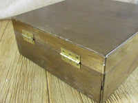 Vintage Primitive Wood Box Silverware Storage Valet Vanity Wooden Rustic Box Shabby Chic Wedding Keepsake Box