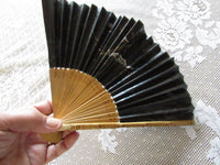 Vintage Asian Wood Hand Fan Japanese Hand Painted Paper Fan Clothing/Bridal Accessory Folding Hand Fan Summer Neccesity Menopause Relief