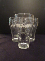 Vintage White Coca Cola Glasses Bottle Shape Glasses Enjoy Coke Glasses 10 oz 12 oz Set of 6 Enjoy Coca Cola Circa 1960-70's