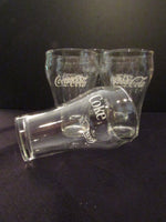 Vintage White Coca Cola Glasses Bottle Shape Glasses Enjoy Coke Glasses 10 oz 12 oz Set of 6 Enjoy Coca Cola Circa 1960-70's