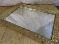 Vintage Gold Filigree Vanity Tray Mirrored Perfume Tray Oversized Decorative Rectangular Tray French Mid Century Style Home Decor 13 x 19