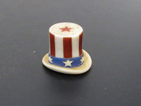 Vintage Uncle Sam Hat Thimble Hand Painted Collectible Rae Nuttall Porcelain Red White Blue 4th of July Patriotic Sewing Knick Knack