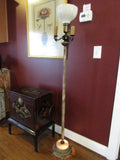 Antique Victorian Lamp Steam Punk Upcycle Floor Lamp Column Lamp Standing Lamp