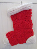 Vintage Handcrafted Crochet Christmas Stockings Mid Century Crafting  Christmas Booty Holiday Decor/Traditions