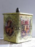 Vintage Metal Tin Box Old World Masterpieces of England Embossed Cookie Tin England Storage Box