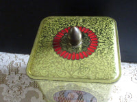 Vintage Metal Tin Box Old World Masterpieces of England Embossed Cookie Tin England Storage Box