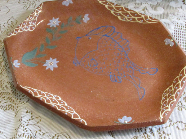 Serving Platter Dover Pottery Seagrove, NC Fish Dish Whimsical Art Pottery Coastal Beach Decor Decorative Tray