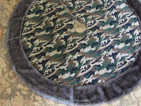 Camoflauge & Faux Fur Christmas Tree Skirt Hunter Lodge Rustic Christmas Decor