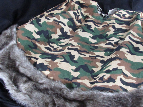 Camoflauge & Faux Fur Christmas Tree Skirt Hunter Lodge Rustic Christmas Decor