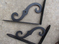 Vintage Metal Wall Brackets Shelf Holders Architectural Salvage Shabby Chic Two per set