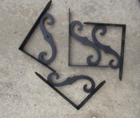 Vintage Metal Wall Brackets Shelf Holders Architectural Salvage Shabby Chic Two per set