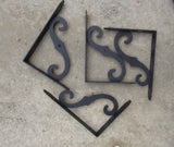 Vintage Metal Wall Brackets Shelf Holders Architectural Salvage Shabby Chic Two per set