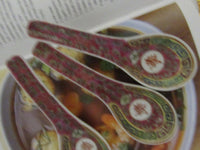 Vintage Asian Soup Spoons Rice Eye Set of 3 Chinese Rice Spoons