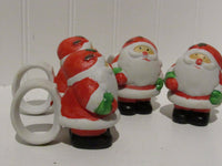 Vintage Ceramic Santa Napkin Rings Set of 4 Taiwan