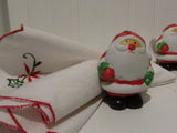 Vintage Ceramic Santa Napkin Rings Set of 4 Taiwan