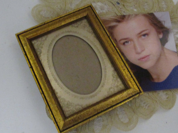 Vintage Antique Finish Painted Gilt Frame Photo Frame Mid Century Style Wood Frame Crafting Photography 4 x 5