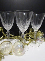 Vintage Etched Crystal Wine Glasses Set of 4 Traditional Home/ Tabletop