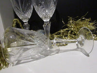 Vintage Etched Crystal Wine Glasses Set of 4 Traditional Home/ Tabletop