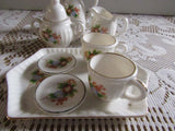 Vintage Miniature Tea Set Child's Tea Set Doll Tea Party Doll China 10 pieces Collectibles Pretend Play