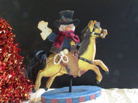 Vintage Wooden Rocking Horse Snowman Holiday Decor Winter Fun Western Country Folk Art Home