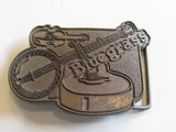 Vintage Solid Brass Bluegrass Belt Buckle Bronze Copper Tone Buckle Country Western Bluegrass Fan Nashville
