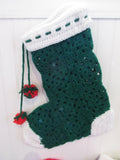 Vintage Handcrafted Crochet Christmas Stockings Mid Century Crafting  Christmas Booty Holiday Decor/Traditions