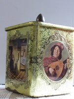 Vintage Metal Tin Box Old World Masterpieces of England Embossed Cookie Tin England Storage Box