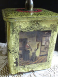 Vintage Metal Tin Box Old World Masterpieces of England Embossed Cookie Tin England Storage Box