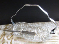 Vintage Cut Glass Butter Dish Cracker/Cheese Plate Vintage Anchor Hocking Early American Star Pattern