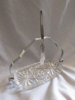 Vintage Cut Glass Butter Dish Cracker/Cheese Plate Vintage Anchor Hocking Early American Star Pattern