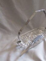 Vintage Cut Glass Butter Dish Cracker/Cheese Plate Vintage Anchor Hocking Early American Star Pattern