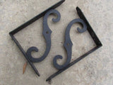 Vintage Metal Wall Brackets Shelf Holders Architectural Salvage Shabby Chic Two per set