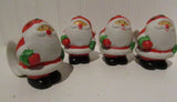 Vintage Ceramic Santa Napkin Rings Set of 4 Taiwan