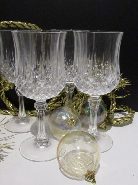 Vintage Lead Crystal Wine Glasses Set of 4 Cristal d' Arques Longchamp