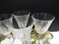 Vintage Etched Crystal Wine Glasses Set of 4 Traditional Home/ Tabletop