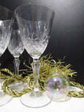 Vintage Etched Crystal Wine Glasses Set of 4 Traditional Home/ Tabletop