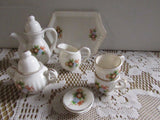 Vintage Miniature Tea Set Child's Tea Set Doll Tea Party Doll China 10 pieces Collectibles Pretend Play