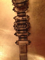 Vintage Cabochon Brass Bracelet Victorian Style Link Style