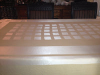Vintage Tablecloth Geometric Pattern Tablecloth Rectangular 66 x 58 Buffet Length