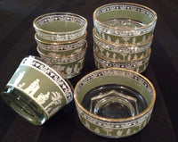 Jeannette Hellenic Green Jasperware Set of 8