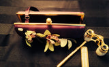 Vintage Purple Clutch with Flowers