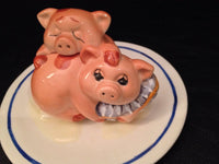 Vintage Sleepy Pigs Salt and Pepper Shakers