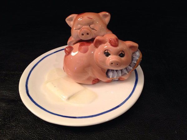 Vintage Sleepy Pigs Salt and Pepper Shakers