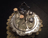 Silverplate Condiment Holder Caddy Butler Set