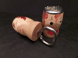 Vintage Wooden Hand Painted Bottle Opener Salt Shaker Japan Mid Century  Painted Faces