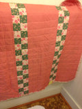 Handmade Pink Reversible Quilt Baby Quilt Nursery Home Decor