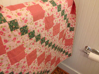 Handmade Pink Reversible Quilt Baby Quilt Nursery Home Decor