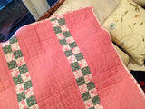 Handmade Pink Reversible Quilt Baby Quilt Nursery Home Decor